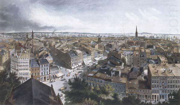 New York from the Steeple of St.Paul's Church,Looking East,South and West, Frederic E.Church